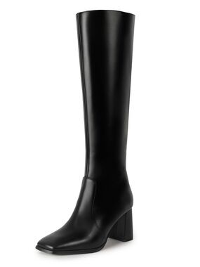 Classic Tall Black Women's Block Heel Boot